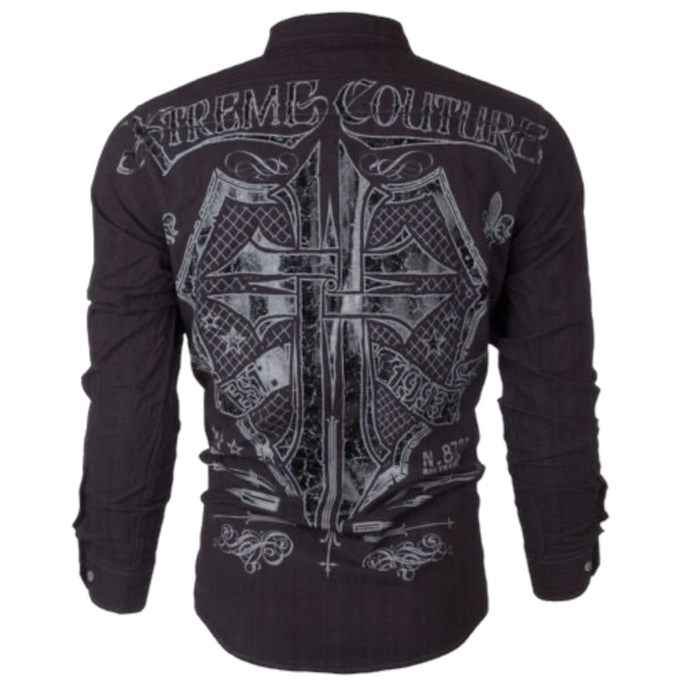 Xtreme Couture By Affliction Men's Button Down Shirt Rattle
